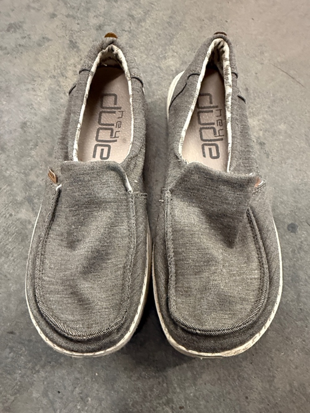 Hey Dude Casual Slip-On Canvas Shoes in Grey